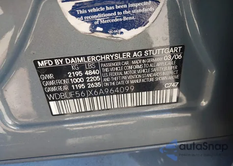 2006 Mercedes-Benz E 350 z USA, uszkodzony, nr VIN WDBUF56JX6A964099